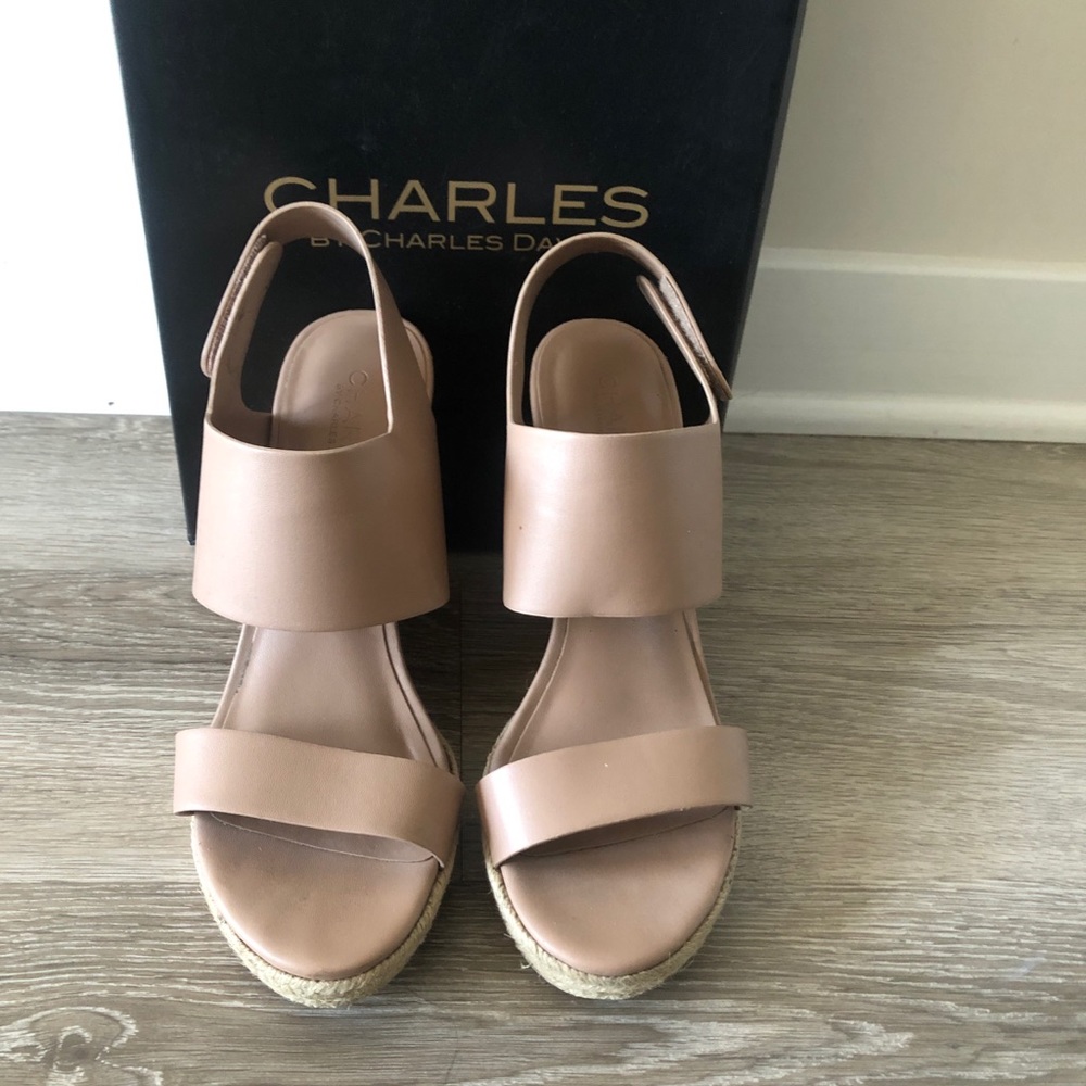 Charles Davis Nude Wedge Heel